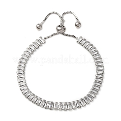 304 Edelstahl mit klaren Zirkonia-Gliederkettenarmbändern&nbsp;BJEW-G754-03P-01