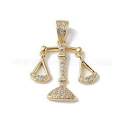 Porte micro ouvrent pendentifs zircone cubique en laiton de placage&nbsp;KK-F848-04G