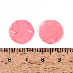 Gefärbte natürliche Capiz Muschel Scheibenglieder Verbinder Charms&nbsp;SSHEL-WH0006-01A-2