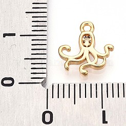 Pendenti in zirconi cubici trasparenti in micro pavè di ottone&nbsp;KK-T075-38G