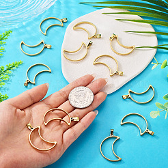 12 pendentif à lunette arrière ouverte en acier inoxydable 304&nbsp;STAS-TA0006-50A