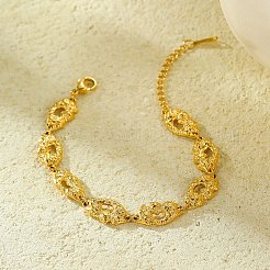 Strukturierte Gliederarmbänder aus 304 Edelstahl für Damen&nbsp;BJEW-D303-01G