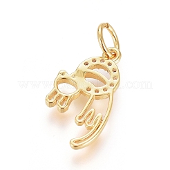 Pendentifs avec zircon cubiques à micro-pavés en laiton&nbsp;ZIRC-G166-08G