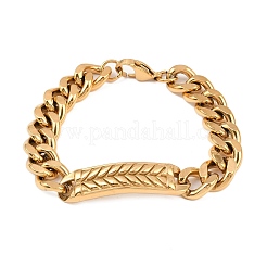 Pulseras de cadena de eslabones cubanos de acero inoxidable&nbsp;BJEW-D379-06G