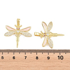 Colgantes de latón con circonitas cúbicas de colores y esmalte&nbsp;KK-E800-01G