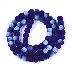 Fili di perline di vetro trasparente smerigliato&nbsp;GLAA-T032-T6mm-MBB15