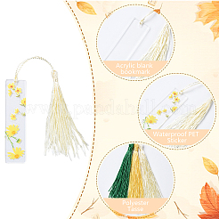 Kits de fabrication de marque-pages rectangulaires vierges en acrylique avec pompon en polyester&nbsp;DIY-YW0010-86A