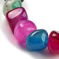 Bracelets extensibles en perles d'agate naturelle teintes et chauffées&nbsp;LS-BJEW-H238-01A