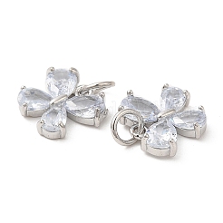 Breloques papillon en laiton plaqué en rack&nbsp;KK-Z026-03P