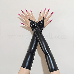 Glänzende lange fingerlose Polyesterhandschuhe für Damen&nbsp;AJEW-CL0003-03B