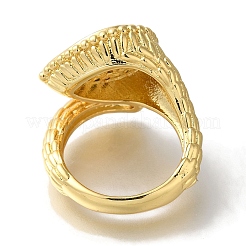 Offene Manschettenringe aus Messing in Tropfenform mit klarem Zirkonia&nbsp;RJEW-S411-19G