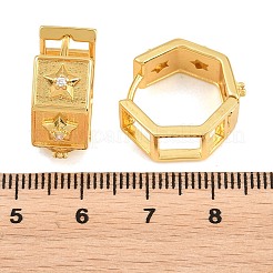 Creolen aus Messing mit Mikropavé und klaren Zirkonia für Damen&nbsp;EJEW-T058-01C-G