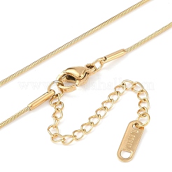 Placcatura sotto vuoto pvd acciaio inossidabile 304 cristallo strass catena serpente rotonda anello ciondolo collane per le donne&nbsp;NJEW-Z082-03G