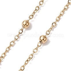 Catena a maglie con perline di vetro a fiori&nbsp;AJEW-JB01207-01