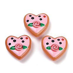 Fili di perline lampwork a forma di cuore fatte a mano&nbsp;LAMP-P069-04B-07