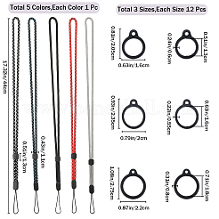 5 cinturino da collo in poliestere bicolore&nbsp;DIY-GF0008-12