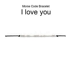 Bracelets unisexes réglables en code morse&nbsp;BJEW-JB04988-04
