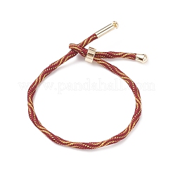 Paar Wellenmuster Nylon Rundkordel Silberarmband mit Messingverschluss für Damen&nbsp;BJEW-C020-10G