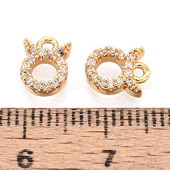 Breloques en laiton avec zircone cubique de micro pave&nbsp;KK-N263-148K-G