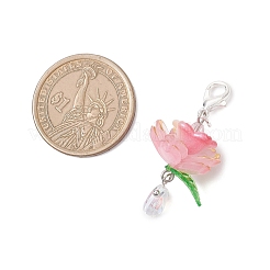 4 pieza de decoraciones colgantes de flores de acrílico y vidrio de 4 colores&nbsp;HJEW-TA00382