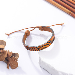 Armbänder aus geflochtenem Kunstleder mit Stammesmuster&nbsp;WG61E64-01