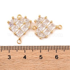 Ciondoli connettore in ottone con pavé di zirconi cubici trasparenti&nbsp;KK-S389-38G
