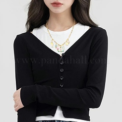 10 collar de cadena con clip de acero inoxidable 201 para mujer&nbsp;NJEW-SZ0001-71
