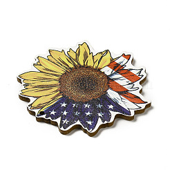 Große Anhänger aus Espenholz mit einseitig bedrucktem Thema der amerikanischen Flagge&nbsp;WOOD-G014-16