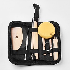 Outils de poterie manche en bois&nbsp;TOOL-WH0062-01