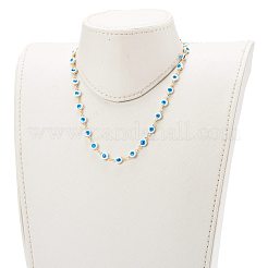 Set di gioielli per bracciali e collane con catena a maglia malocchio smaltato in ottone&nbsp;SJEW-JS01191