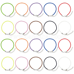 40 Stück 10 Farben geflochtene gewachste Kordelarmbänder für Männer und Frauen&nbsp;BJEW-SC0001-71