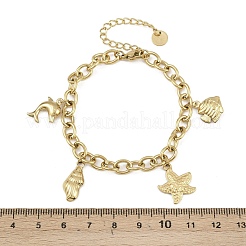 Braccialetti con ciondoli in acciaio inossidabile 304 oceanico&nbsp;BJEW-K291-05G