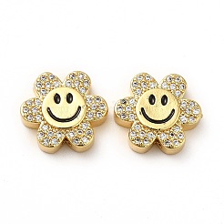 Abalorios de latón cubic zirconia chapado en rack&nbsp;KK-M232-01G