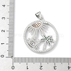 Colgante micropavé cubic zirconia de latón&nbsp;KK-P330-07A-P
