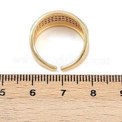 Latón micro pave anillos de brazalete de circonio cúbico&nbsp;RJEW-C140-15G