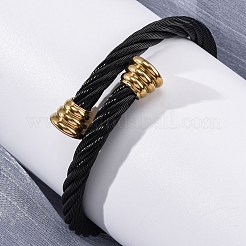 Pulseras de torsión de acero inoxidable 304 para mujer&nbsp;BJEW-P310-24MC01