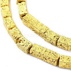 Fili di perle di roccia lavica naturale elettrodeposta&nbsp;G-I360-K02-01