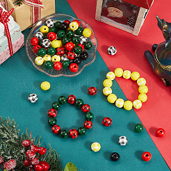200 stücke 8 arten weihnachten thema holz perlen&nbsp;WOOD-PA0001-09