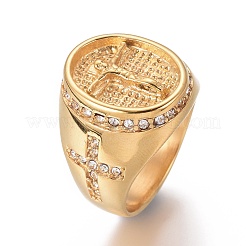Ionenplattierung (IP) 304 Edelstahl-Fingerringe&nbsp;RJEW-E162-02G