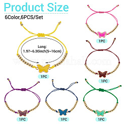 6 Stück 6 Farben Legierung Emaille Link Armbänder&nbsp;BJEW-TAC0043