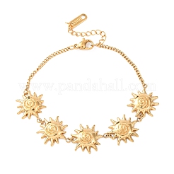 Strukturierte Sonnengliederarmbänder aus Edelstahl 304&nbsp;BJEW-K293-06A-G