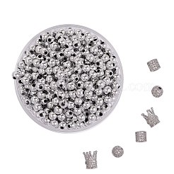 6 Stück 3 Stile Messing Micro Pave Zirkonia Perlen&nbsp;ZIRC-SZ0001-17
