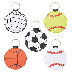 5 Stile Sport Thema PU-Leder Schlüsselanhänger&nbsp;SJEW-TA0001-06