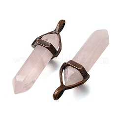 Pendentifs de quartz rose naturel&nbsp;G-H360-01R-11