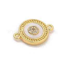Ciondoli connettore in ottone con micro pavé di zirconi chiari&nbsp;KK-M303-04G-05