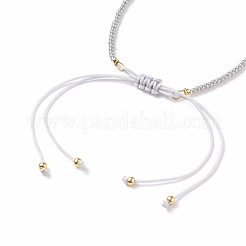 Bracelets réglables de perles tressées avec cordon en nylon&nbsp;BJEW-JB05689-M