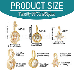 4 Stück 2 Stile Messing Micro Pave Zirkonia & 2 Stück Edelstahl Strass Anhänger Zubehörse Kits&nbsp;FIND-TA0010-18