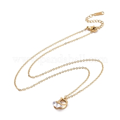 Collier pendentif lettre d initiale strass cristal&nbsp;NJEW-A004-03G
