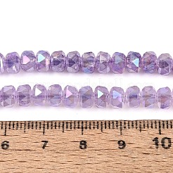 Colliers de perles en verre électroplaqué anti-ternissement imitation jade&nbsp;EGLA-T029-6mm-13D
