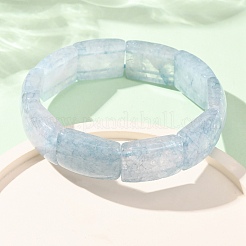 Braccialetti elasticizzati rettangolari in giada naturale tinta di bianco&nbsp;GG-CBA9ACE-C11